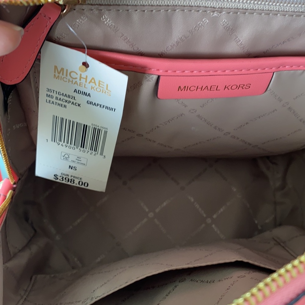 NWT Michael Kors backpack grapefruit leather - Picture 4 of 4